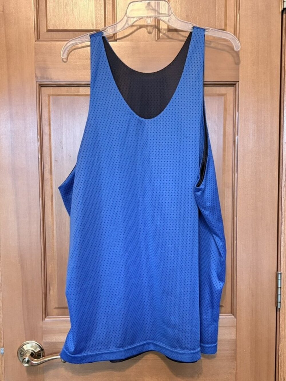 Men's Pro Spirit Reversible Black Blue Nylon Tank Size XL
